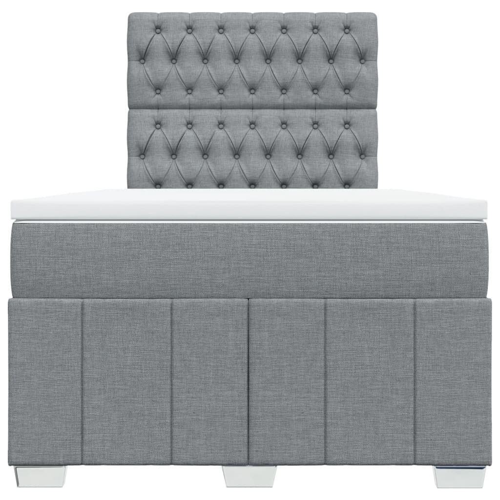 Box Spring Postel S Matrací Světle Šedá 120X190 Cm Textil