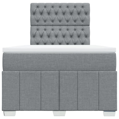 Box Spring Postel S Matrací Světle Šedá 120X190 Cm Textil