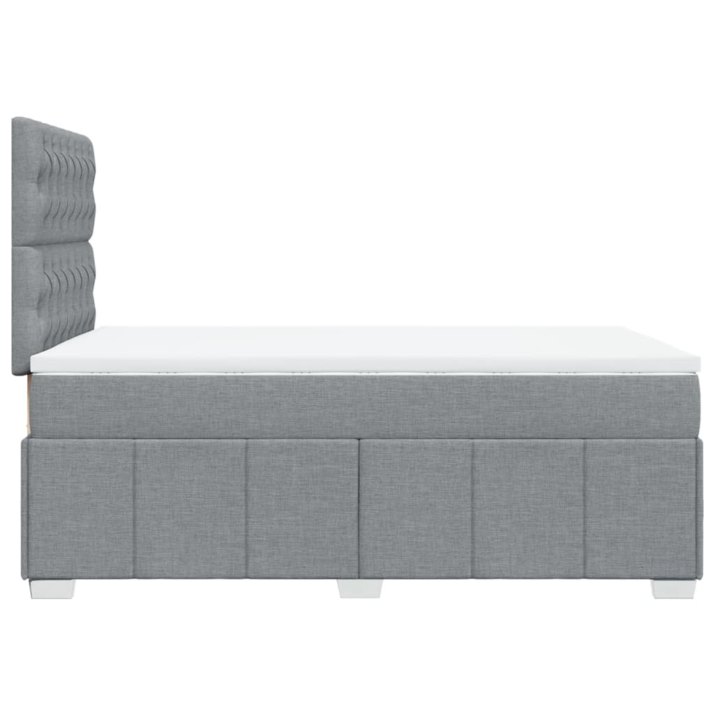 Box Spring Postel S Matrací Světle Šedá 120X190 Cm Textil