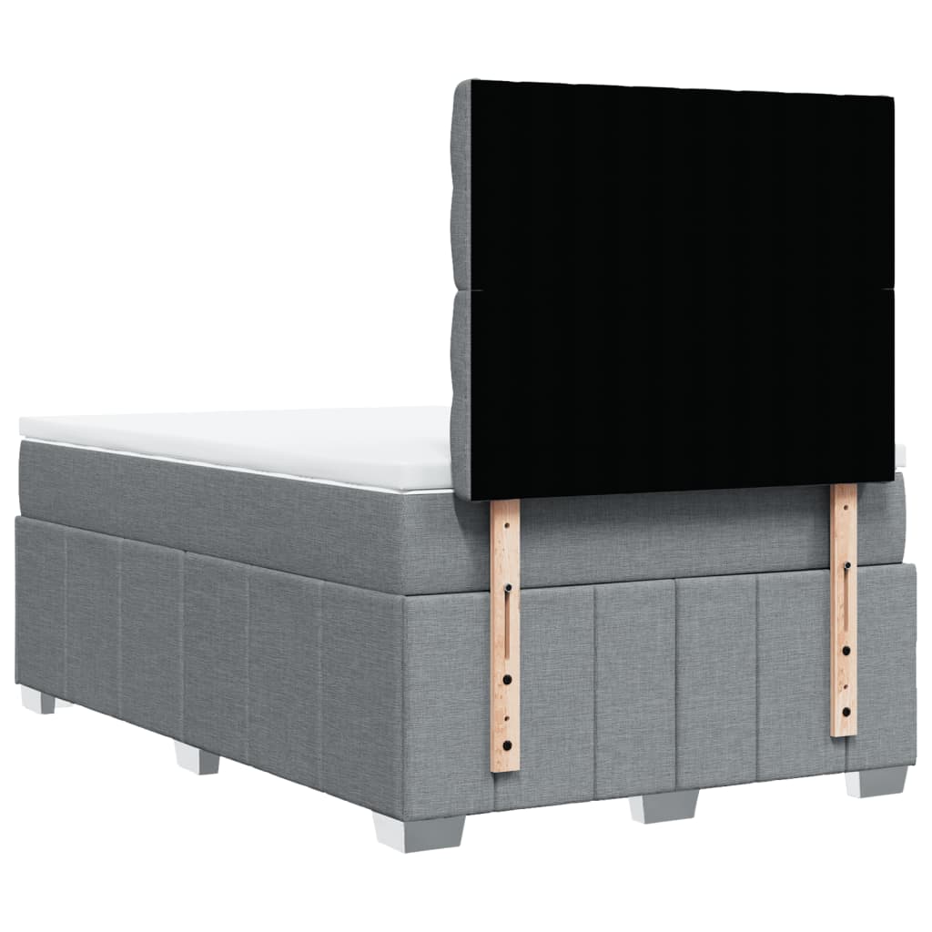 Box Spring Postel S Matrací Světle Šedá 120X190 Cm Textil