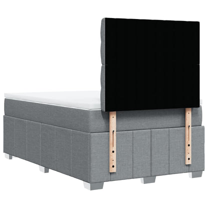 Box Spring Postel S Matrací Světle Šedá 120X190 Cm Textil
