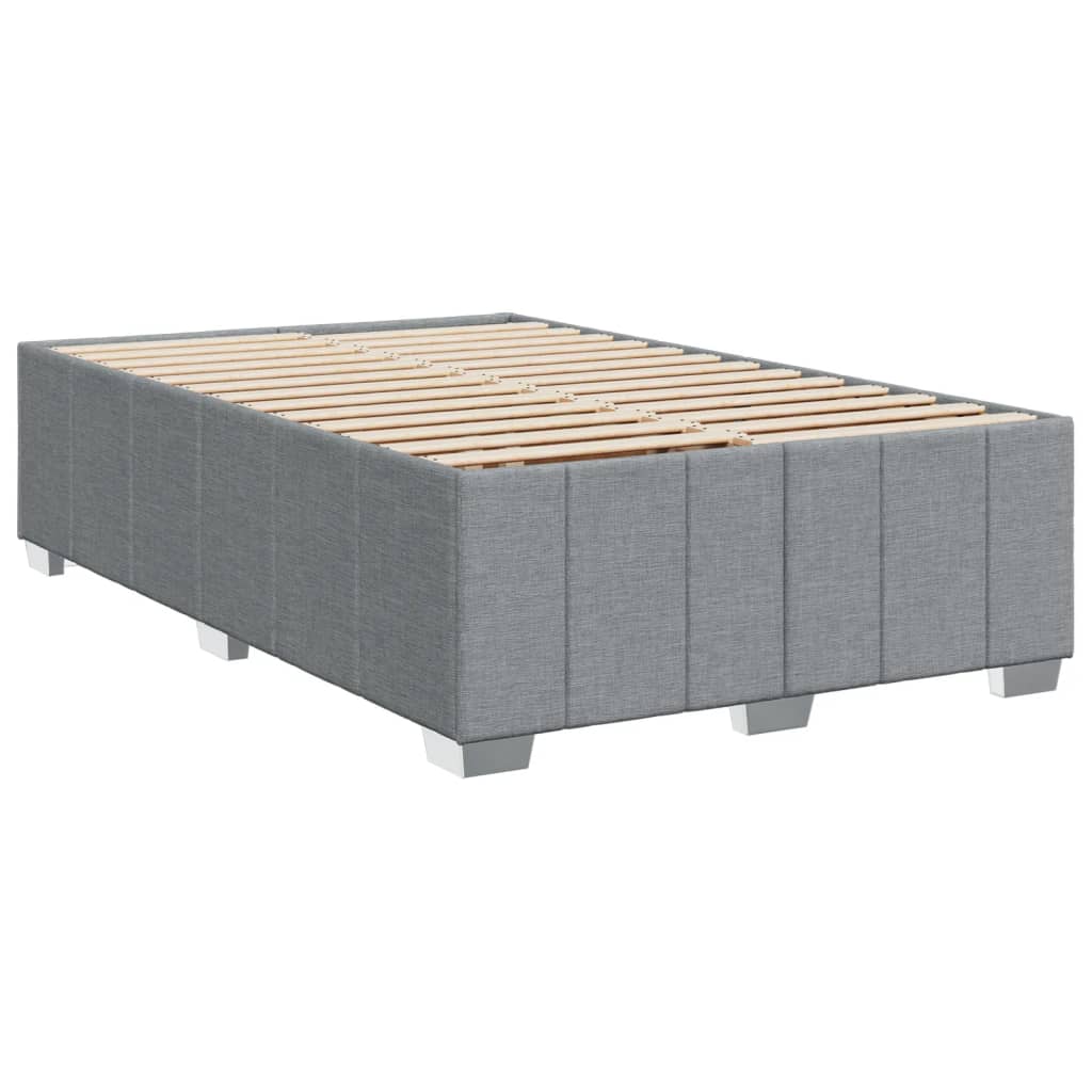 Box Spring Postel S Matrací Světle Šedá 120X190 Cm Textil