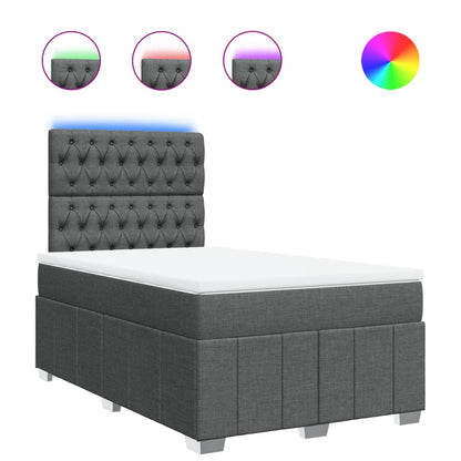 Box Spring Postel S Matrací Tmavě Šedá 120X190 Cm Textil