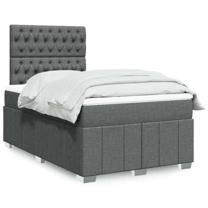 Box Spring Postel S Matrací Tmavě Šedá 120X190 Cm Textil