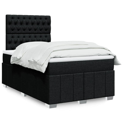 Box Spring Postel S Matrací Černá Textil Černá