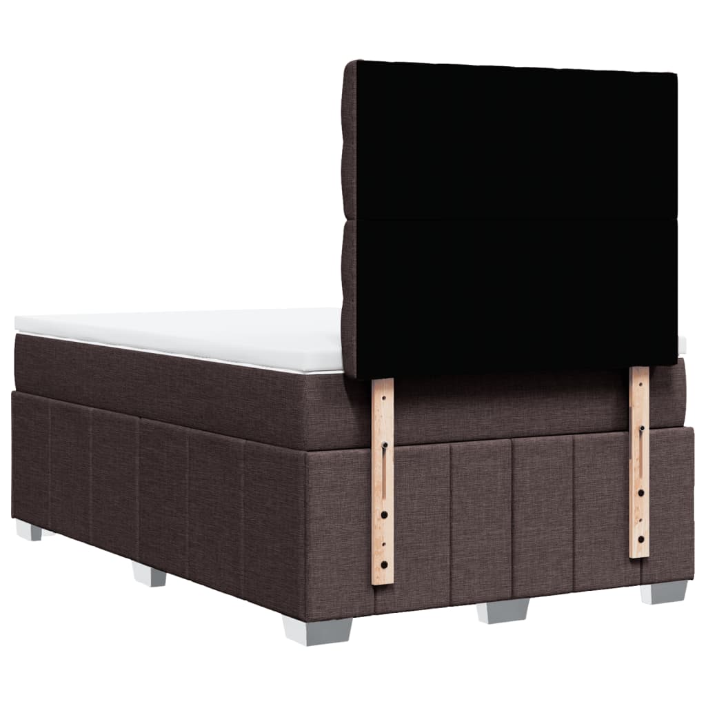 Box Spring Postel S Matrací Tmavě Hnědá 120X190 Cm Textil