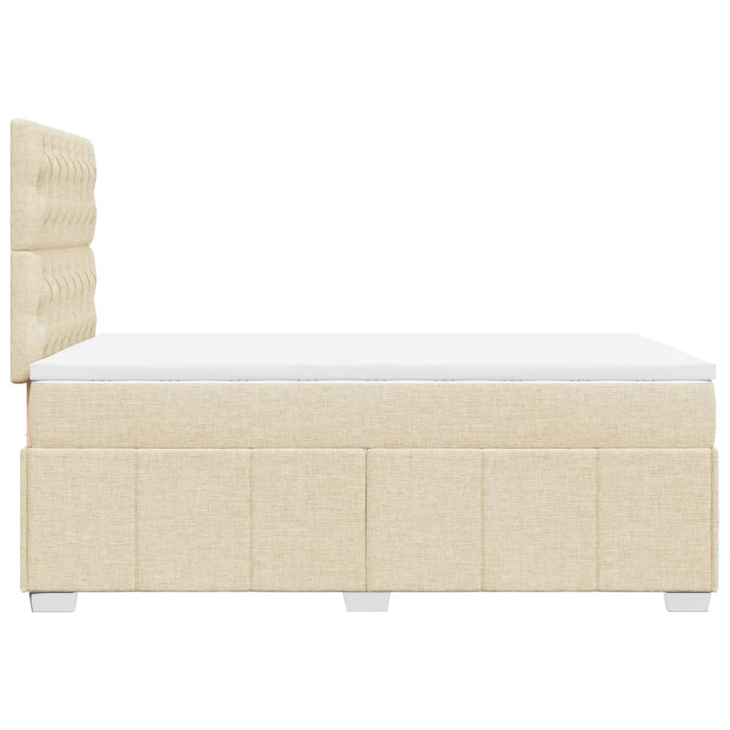 Box Spring Postel S Matrací Krémová 120X190 Cm Textil