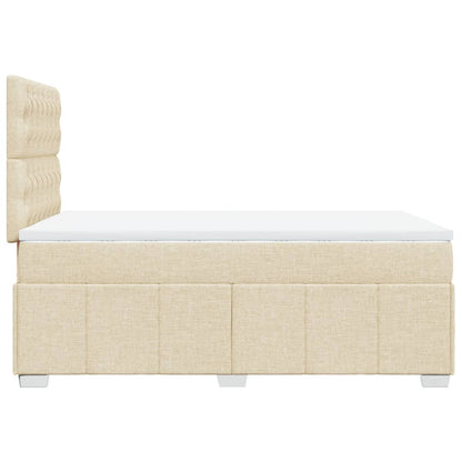 Box Spring Postel S Matrací Krémová 120X190 Cm Textil