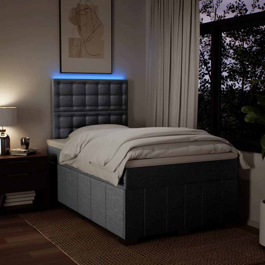 Box Spring Postel S Matrací Světle Šedá 120X190 Cm Textil