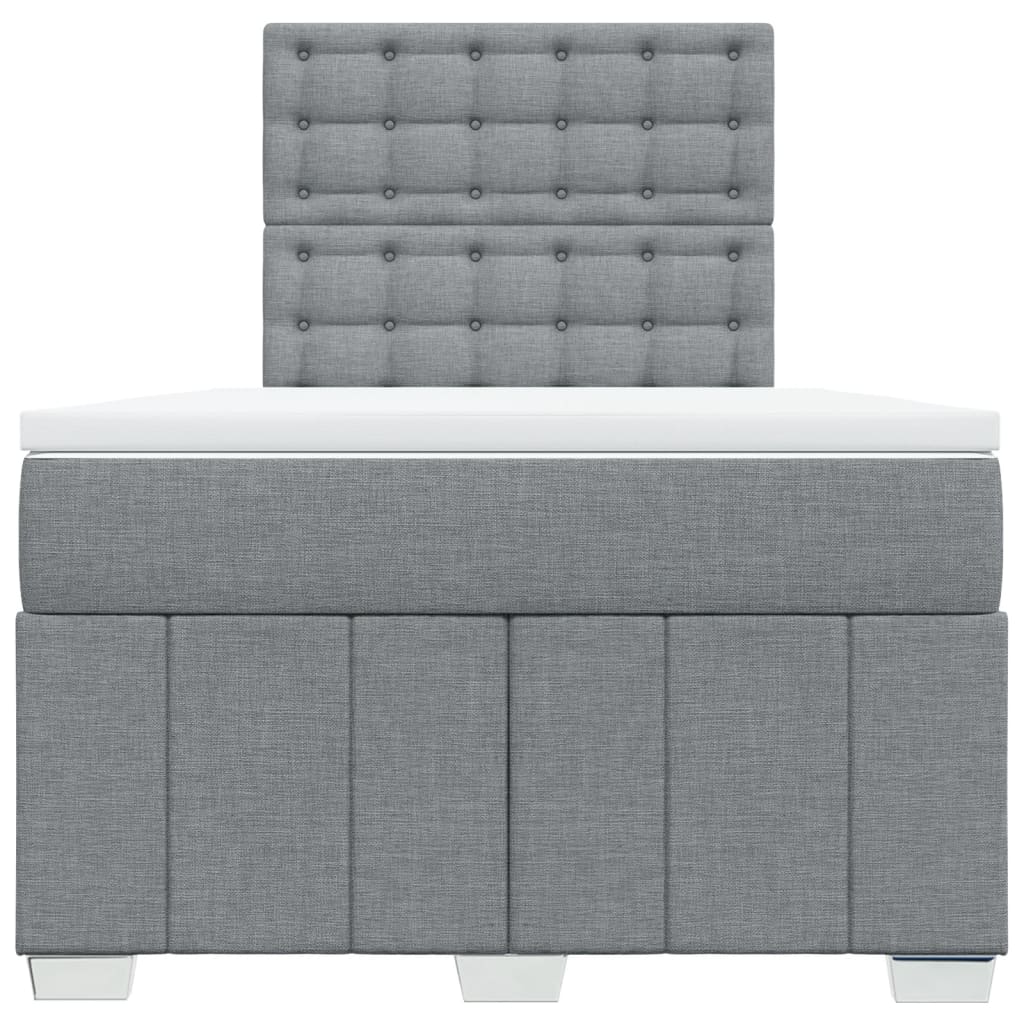 Box Spring Postel S Matrací Světle Šedá 120X190 Cm Textil