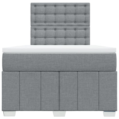 Box Spring Postel S Matrací Světle Šedá 120X190 Cm Textil