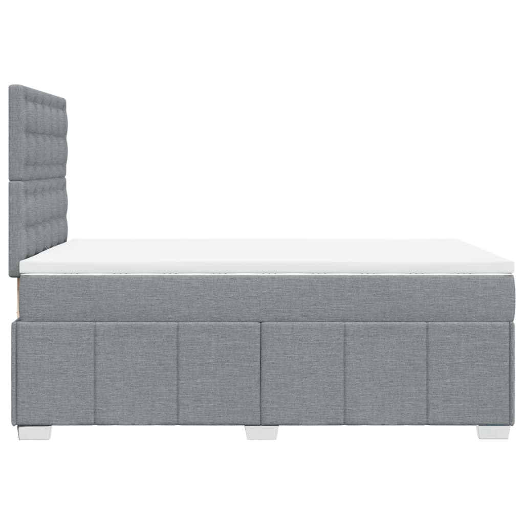 Box Spring Postel S Matrací Světle Šedá 120X190 Cm Textil