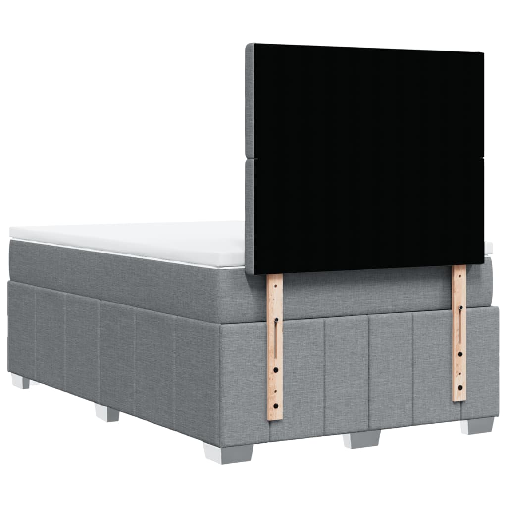Box Spring Postel S Matrací Světle Šedá 120X190 Cm Textil