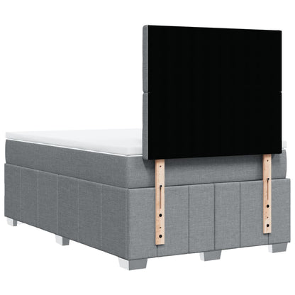 Box Spring Postel S Matrací Světle Šedá 120X190 Cm Textil