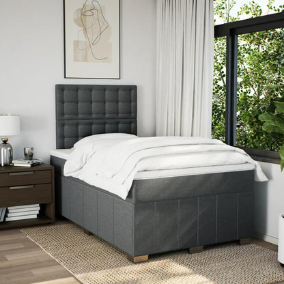 Box Spring Postel S Matrací Tmavě Šedá 120X190 Cm Textil
