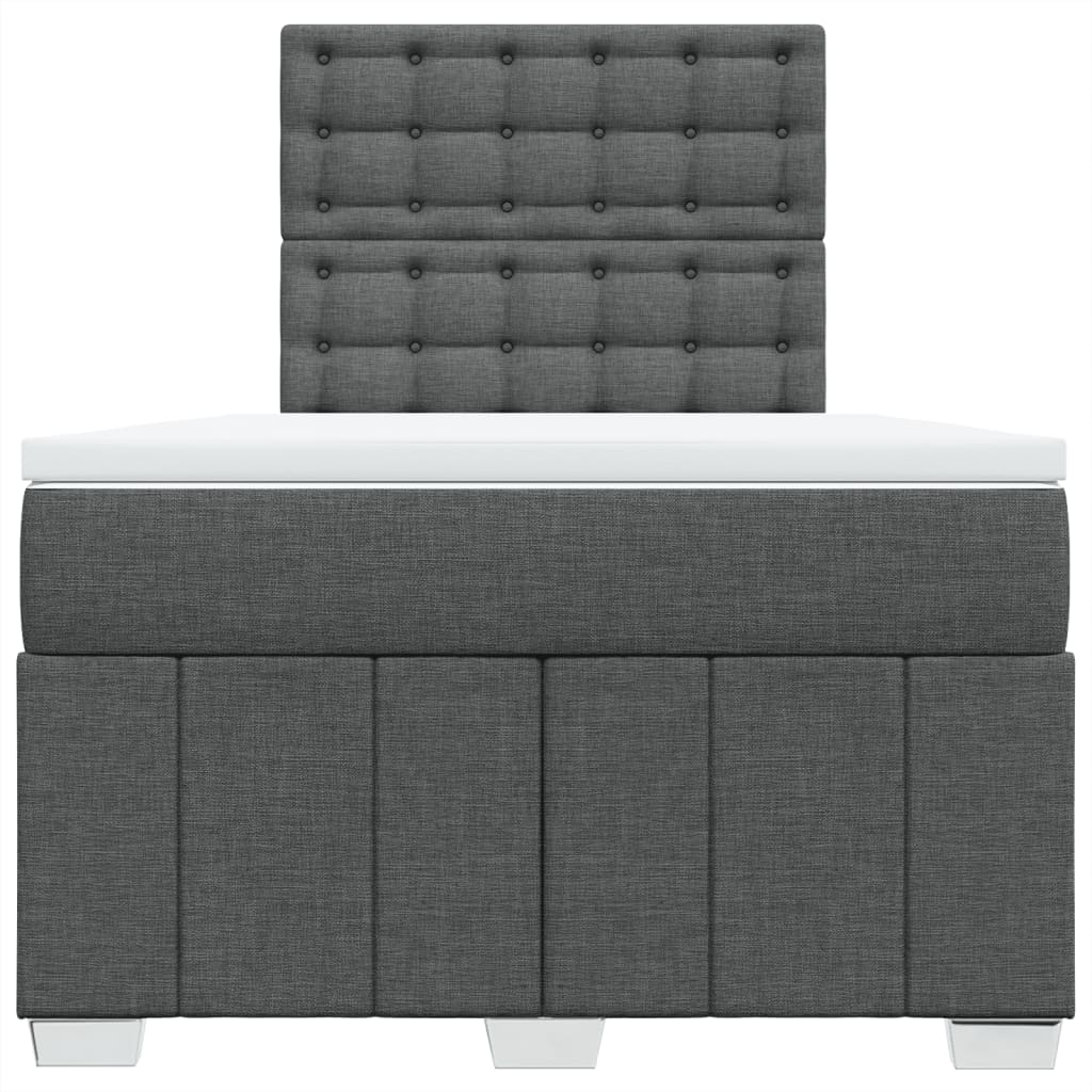 Box Spring Postel S Matrací Tmavě Šedá 120X190 Cm Textil