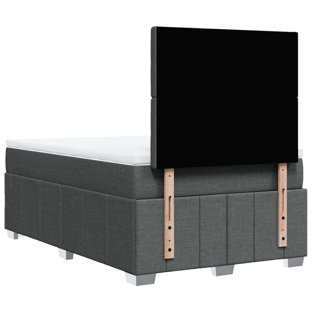 Box Spring Postel S Matrací Tmavě Šedá 120X190 Cm Textil