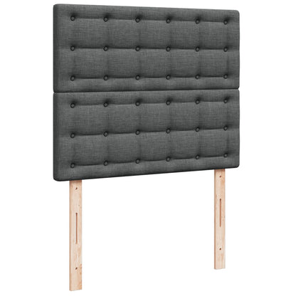 Box Spring Postel S Matrací Tmavě Šedá 120X190 Cm Textil
