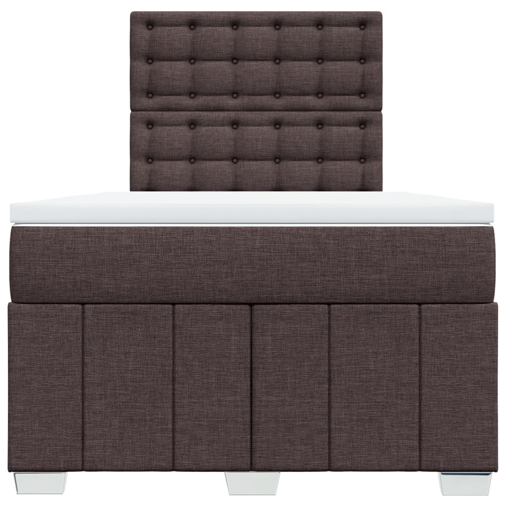 Box Spring Postel S Matrací Tmavě Hnědá 120X190 Cm Textil