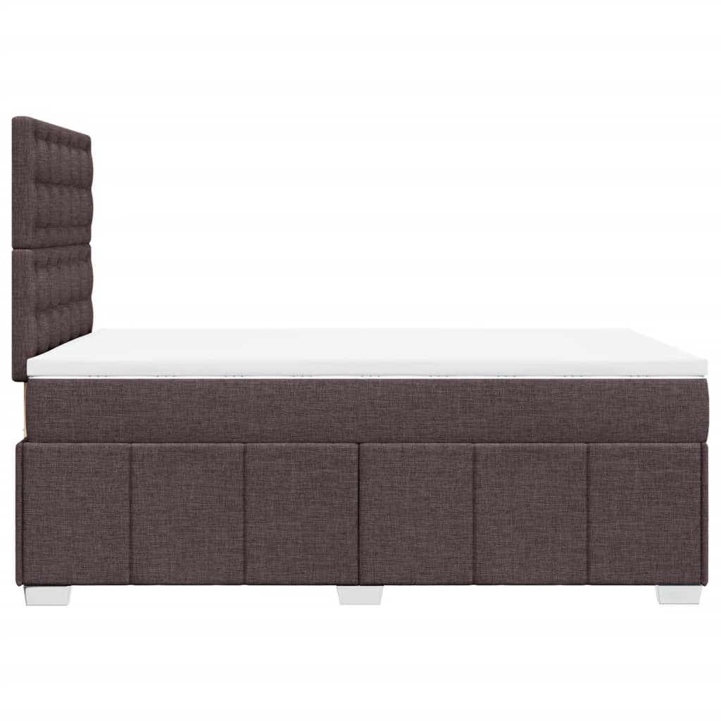 Box Spring Postel S Matrací Tmavě Hnědá 120X190 Cm Textil