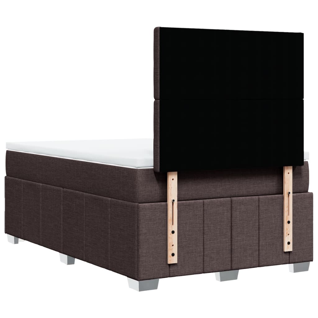 Box Spring Postel S Matrací Tmavě Hnědá 120X190 Cm Textil