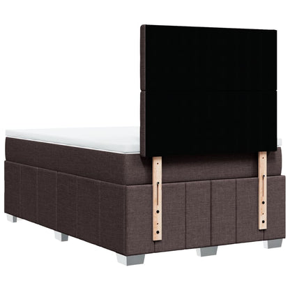 Box Spring Postel S Matrací Tmavě Hnědá 120X190 Cm Textil