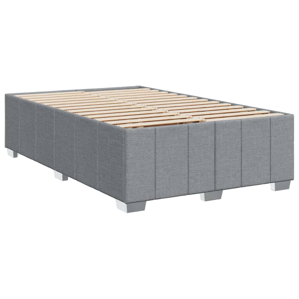 Box Spring Postel S Matrací Světle Šedá 120 X 200 Cm Textil