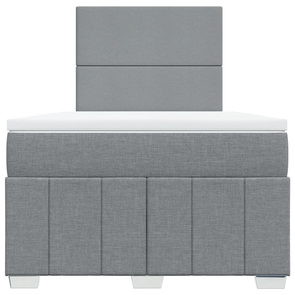 Box Spring Postel S Matrací Světle Šedá 120 X 200 Cm Textil