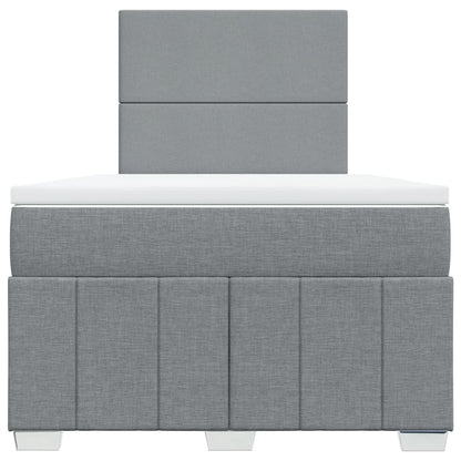 Box Spring Postel S Matrací Světle Šedá 120 X 200 Cm Textil