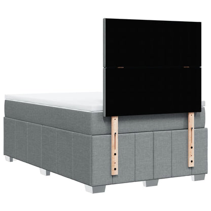 Box Spring Postel S Matrací Světle Šedá 120 X 200 Cm Textil
