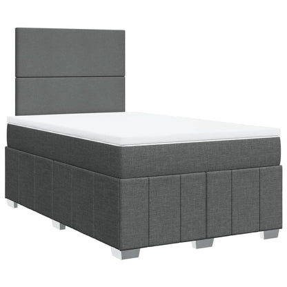 Box Spring Postel S Matrací Tmavě Šedá 120X200 Cm Textil