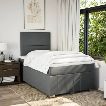 Box Spring Postel S Matrací Tmavě Šedá 120X200 Cm Textil