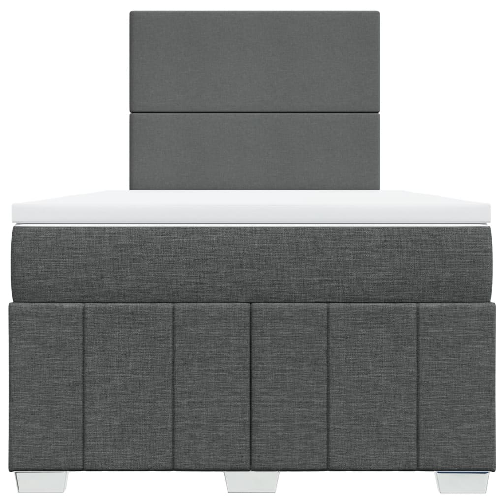 Box Spring Postel S Matrací Tmavě Šedá 120X200 Cm Textil