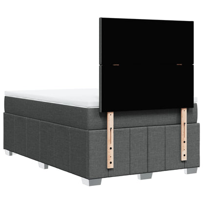 Box Spring Postel S Matrací Tmavě Šedá 120X200 Cm Textil