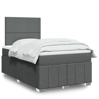 Box Spring Postel S Matrací Tmavě Šedá 120X200 Cm Textil