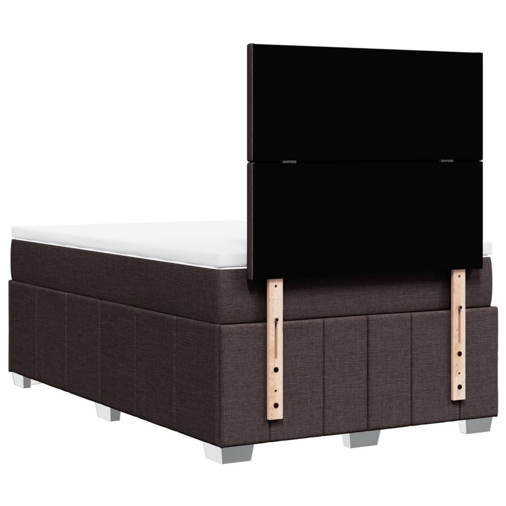 Box Spring Postel S Matrací Tmavě Hnědá 120X200 Cm Textil