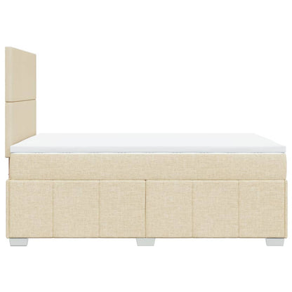 Box Spring Postel S Matrací Textil Krémová