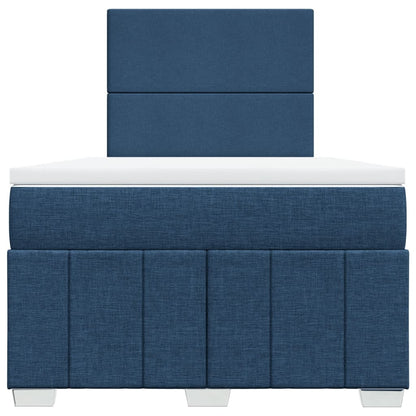Box Spring Postel S Matrací Modrá 120X200 Cm Textil