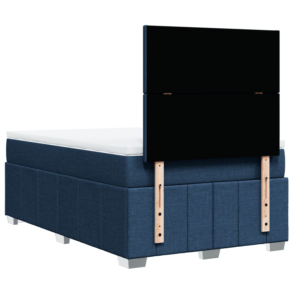 Box Spring Postel S Matrací Modrá 120X200 Cm Textil