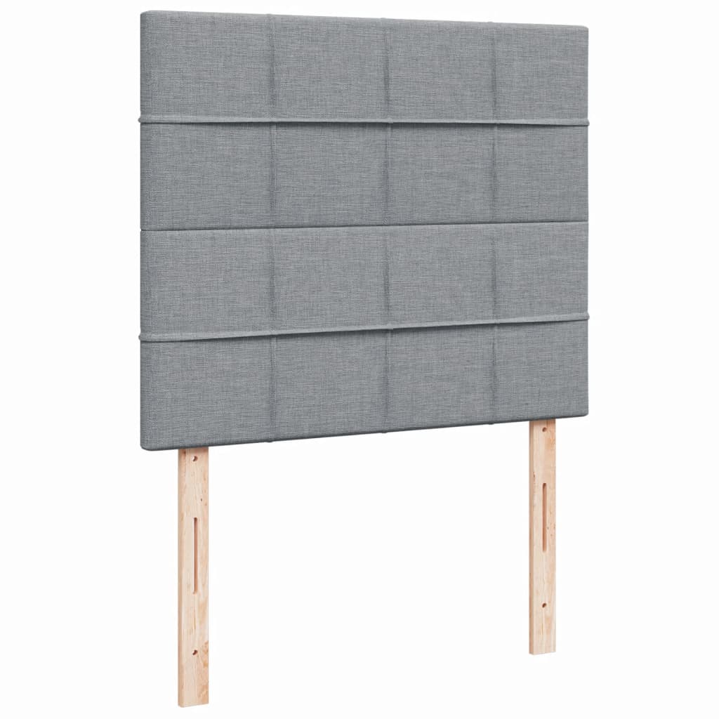 Box Spring Postel S Matrací Světle Šedá 120 X 200 Cm Textil