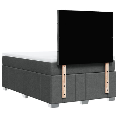 Box Spring Postel S Matrací Tmavě Šedá 120X200 Cm Textil