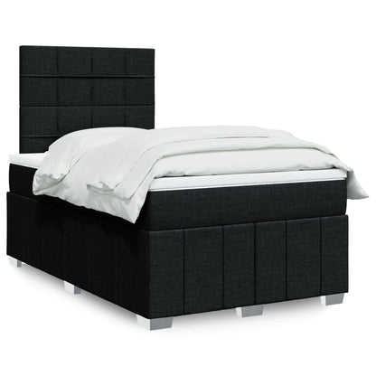 Box Spring Postel S Matrací Černá Textil Černá