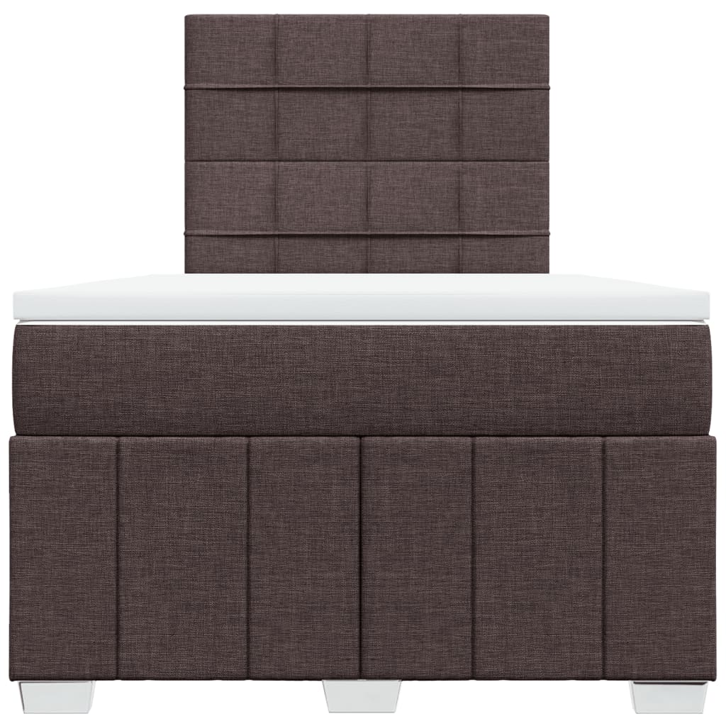 Box Spring Postel S Matrací Tmavě Hnědá 120X200 Cm Textil