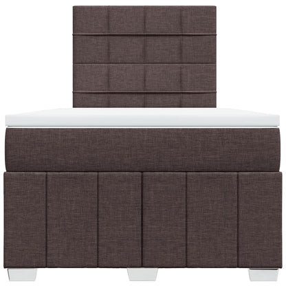 Box Spring Postel S Matrací Tmavě Hnědá 120X200 Cm Textil
