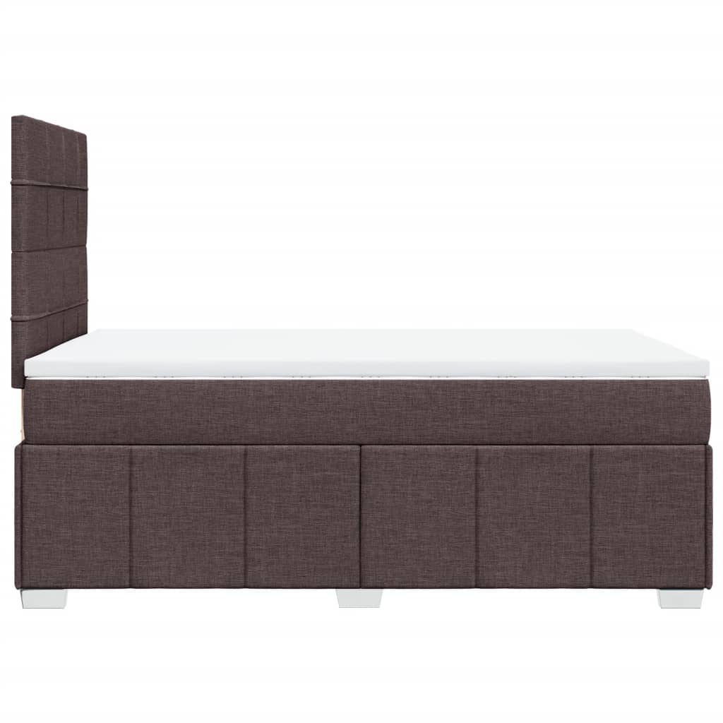 Box Spring Postel S Matrací Tmavě Hnědá 120X200 Cm Textil