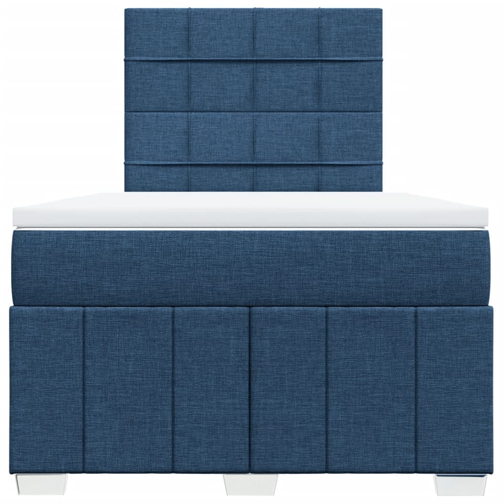 Box Spring Postel S Matrací Modrá 120X200 Cm Textil