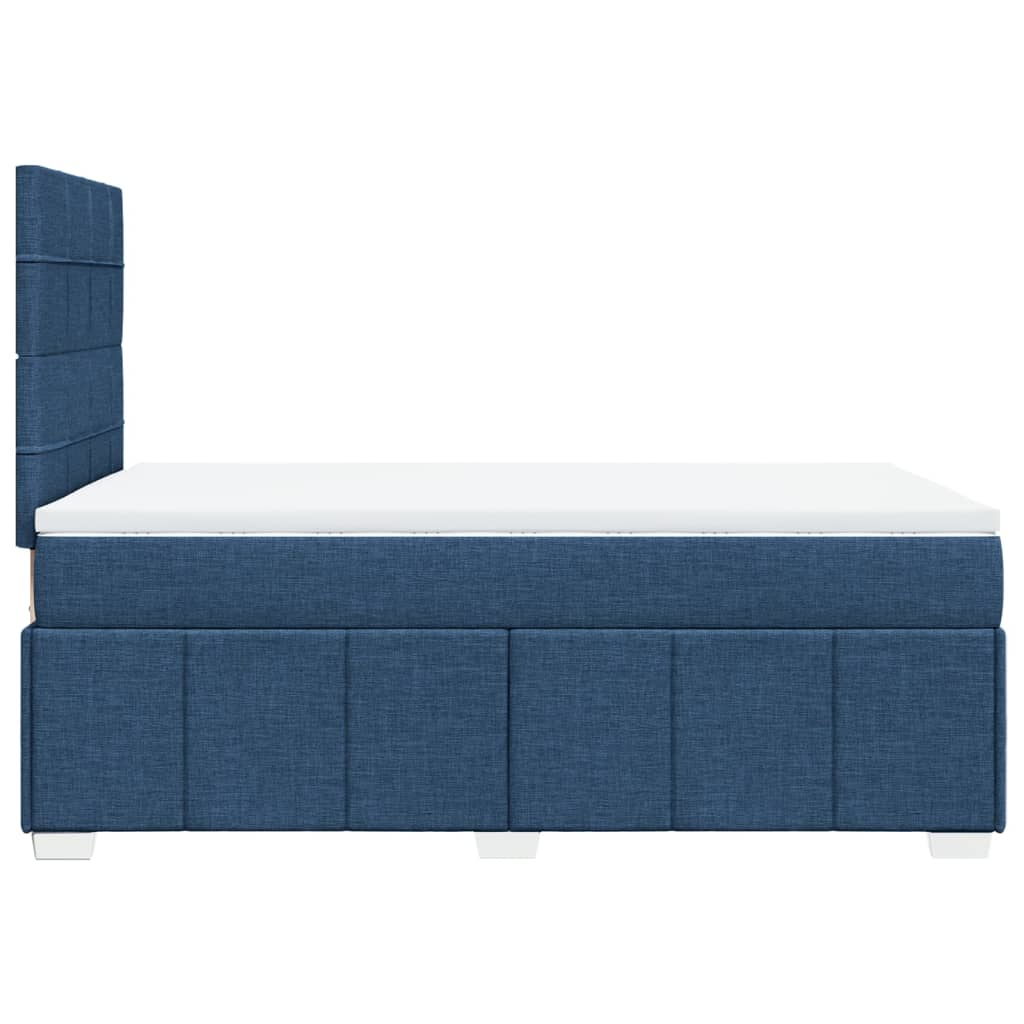 Box Spring Postel S Matrací Modrá 120X200 Cm Textil