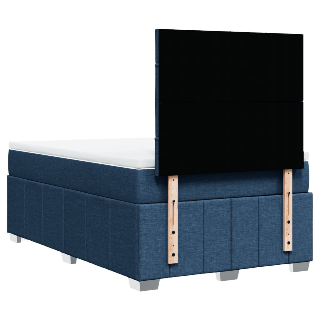 Box Spring Postel S Matrací Modrá 120X200 Cm Textil