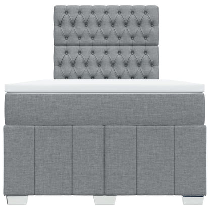 Box Spring Postel S Matrací Světle Šedá 120 X 200 Cm Textil