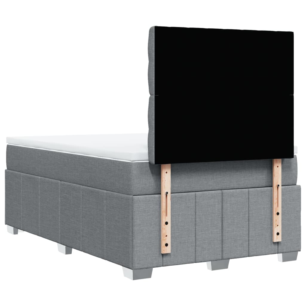 Box Spring Postel S Matrací Světle Šedá 120 X 200 Cm Textil